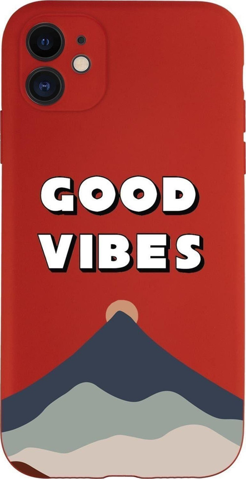 Iphone 11 Uyumlu Good Vibes Desenli Kamera Korumalı Lansman Kılıf Premium Silikonlu