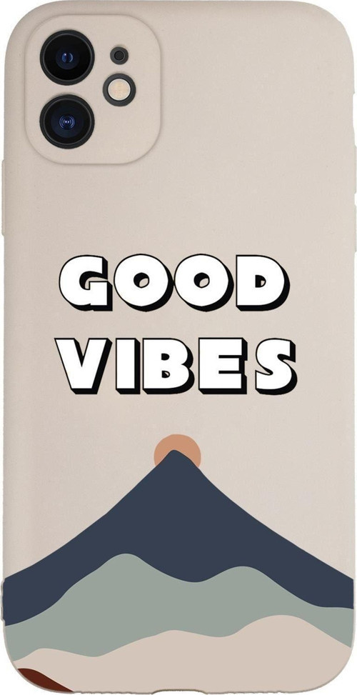 Iphone 11 Uyumlu Good Vibes Desenli Kamera Korumalı Lansman Kılıf Premium Silikonlu