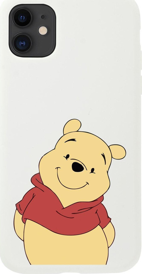 Iphone 11 Sevimli Winnie Pooh Tasarımlı Beyaz Telefon Kılıfı
