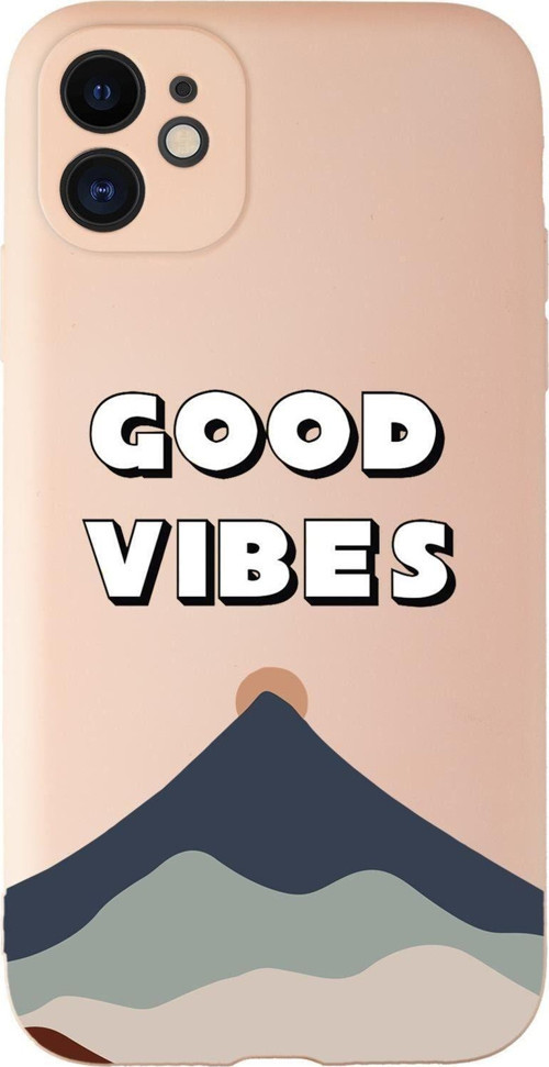 Iphone 11 Uyumlu Good Vibes Desenli Kamera Korumalı Lansman Kılıf Premium Silikonlu