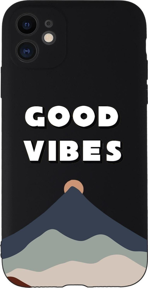 Iphone 11 Uyumlu Good Vibes Desenli Kamera Korumalı Lansman Kılıf Premium Silikonlu