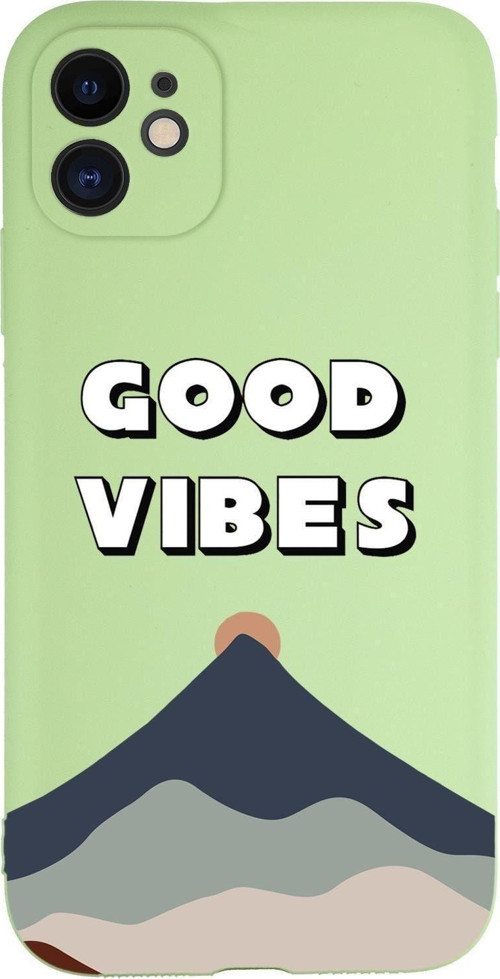 Iphone 11 Uyumlu Good Vibes Desenli Kamera Korumalı Lansman Kılıf Premium Silikonlu