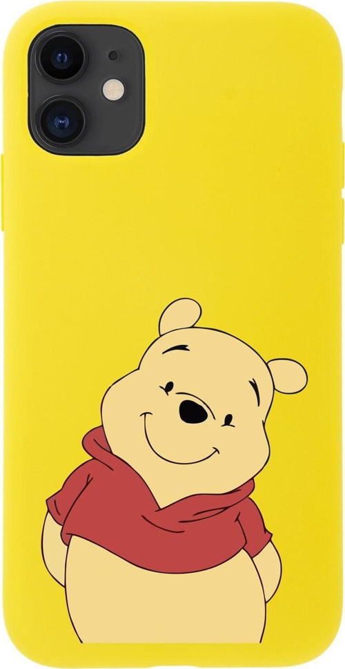 Iphone 11 Sevimli Winnie Pooh Tasarımlı Sarı Telefon Kılıfı
