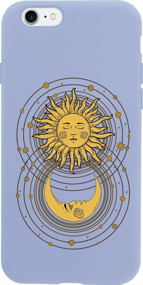 İphone 8 Moon And Sun Premium Lila Lansman Silikonlu Kılıf