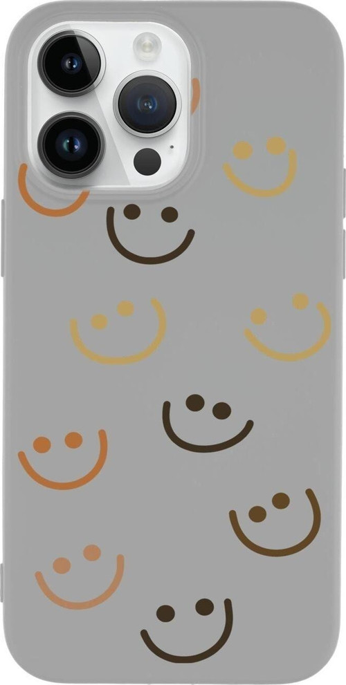İphone 14 Pro Max Uyumlu Smile Desenli Premium Silikonlu Lansman Telefon Kılıfı