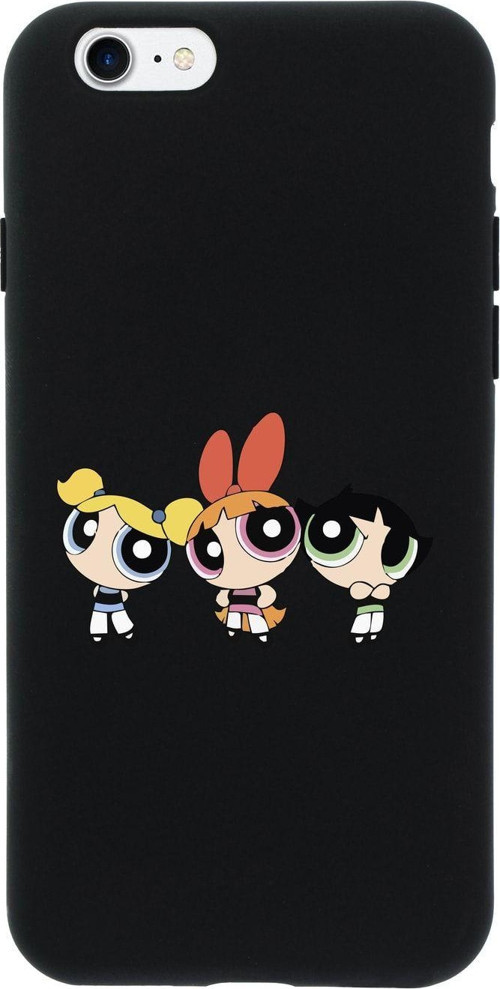 İphone 7 Powerpuff Girls Tasarımlı Siyah Telefon Kılıfı