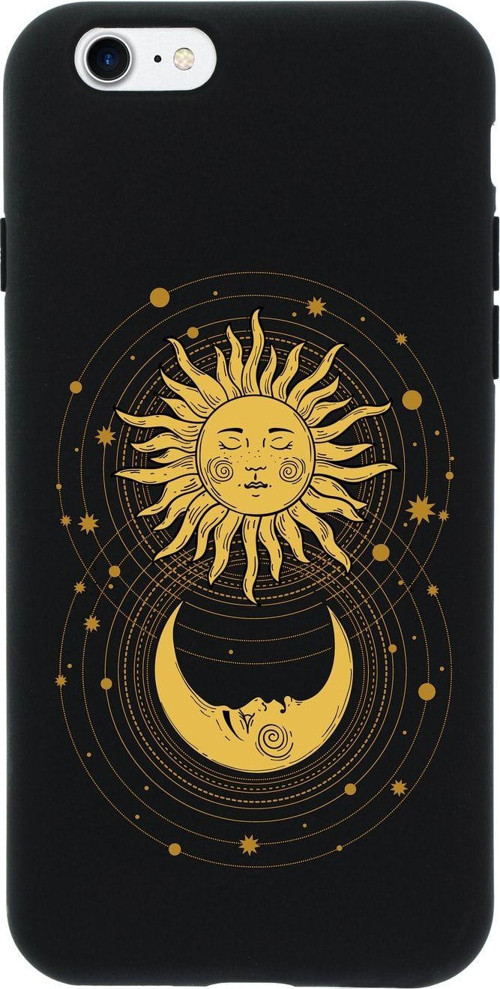 İphone 8 Moon And Sun Premium Siyah Lansman Silikonlu Kılıf