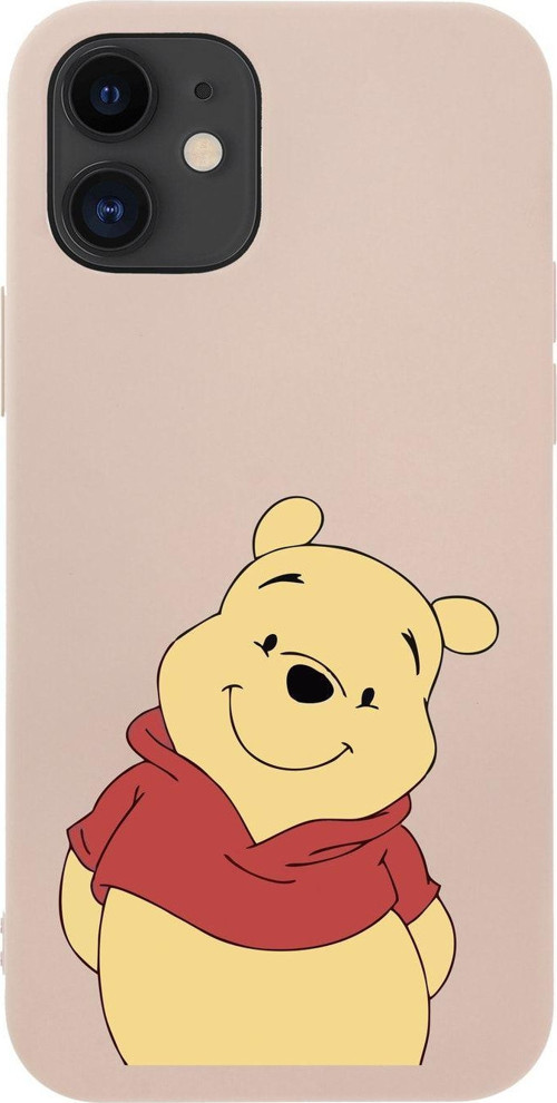 İphone 12 Sevimli Winnie Pooh Tasarımlı Pembe Telefon Kılıfı
