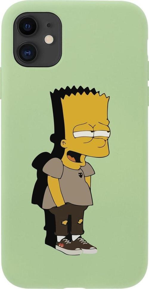 Iphone 11 Simpson Tasarımlı Yeşil Telefon Kılıfı