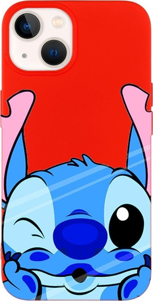 İphone 14 Plus Uyumlu Stitch Desenli Premium Silikonlu Lansman Telefon Kılıfı