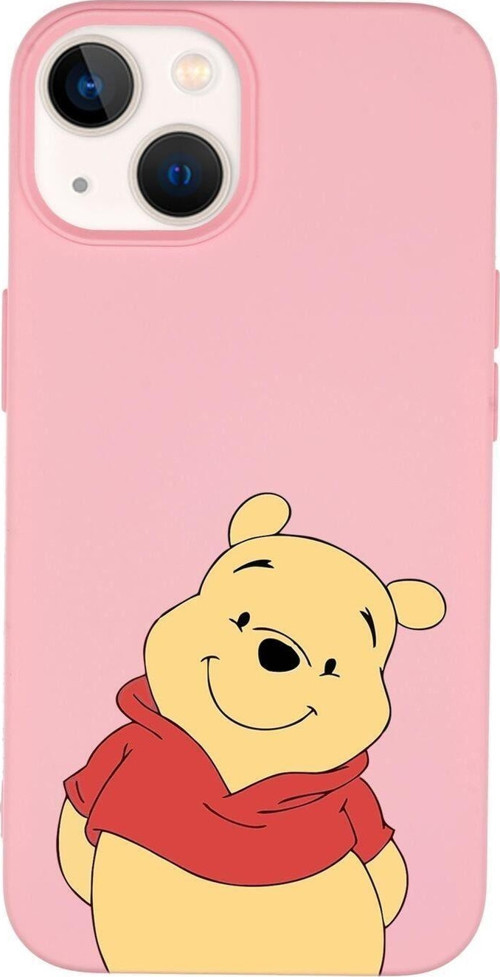 İphone 14 Uyumlu Pooh Desenli Premium Silikonlu Lansman Telefon Kılıfı