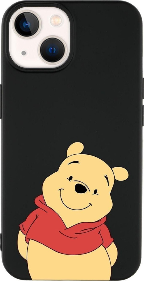 İphone 14 Uyumlu Pooh Desenli Premium Silikonlu Lansman Telefon Kılıfı