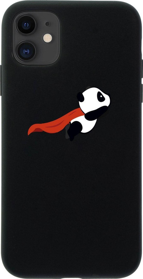 İphone 12 Uçan Panda Desenli Siyah Premium Lansman Kılıf