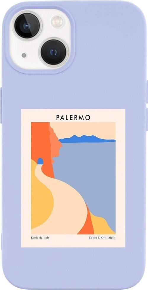 İphone 14 Plus Uyumlu Palermo Desenli Premium Silikonlu Lansman Telefon Kılıfı