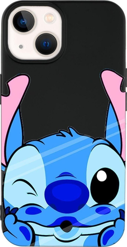 İphone 14 Plus Uyumlu Stitch Desenli Premium Silikonlu Lansman Telefon Kılıfı