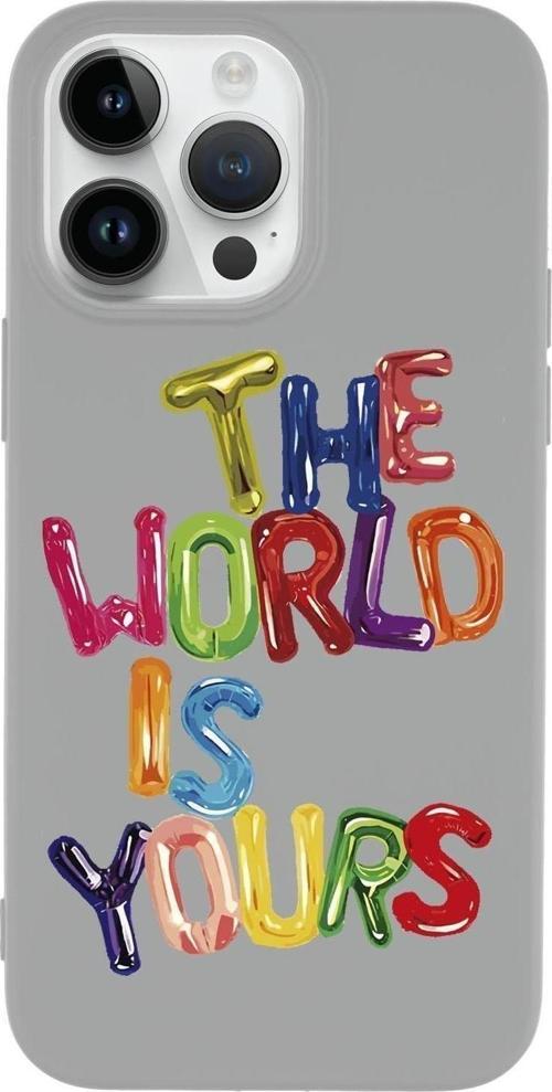 İphone 14 Pro The World Is Yours Desenli Premium Silikonlu Telefon Kılıfı