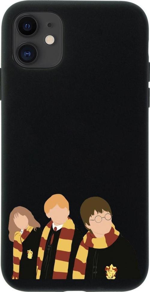 İphone 12 Harry Ron Hermione Tasarımlı Siyah Telefon Kılıfı