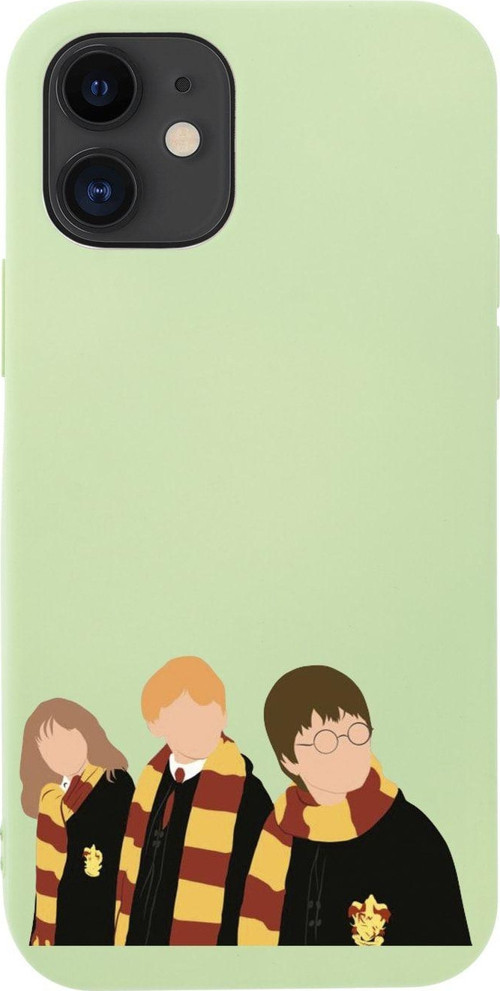 İphone 12 Harry Ron Hermione Tasarımlı Yeşil Telefon Kılıfı