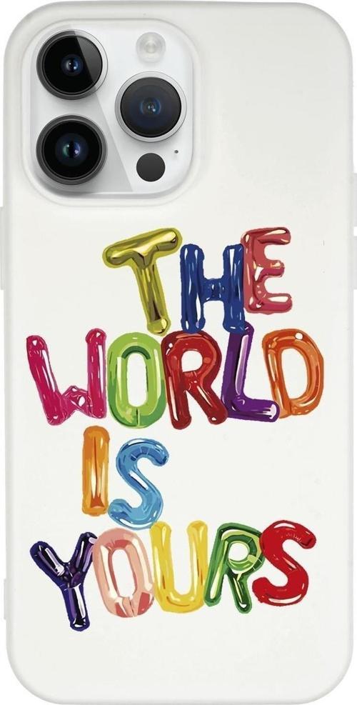 İphone 14 Pro The World Is Yours Desenli Premium Silikonlu Telefon Kılıfı