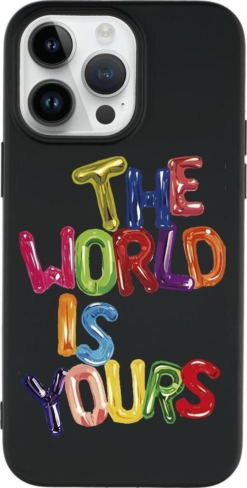 İphone 14 Pro The World Is Yours Desenli Premium Silikonlu Telefon Kılıfı