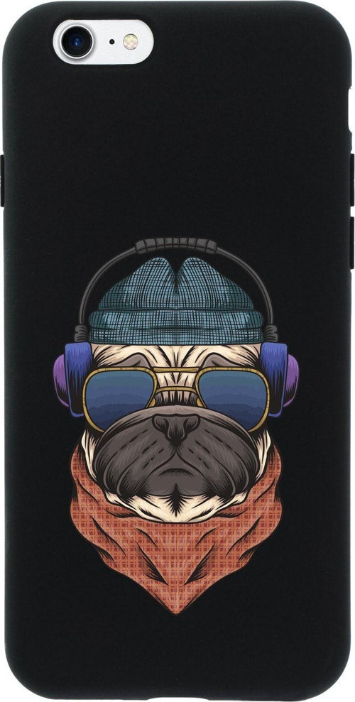 İphone 7 Pug Premium Siyah Lansman Silikonlu Kılıf