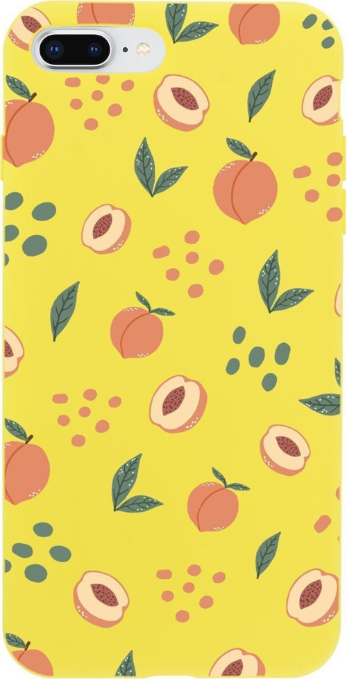 İphone 7 Plus Uyumlu Şeftali Pattern Premium Silikonlu Telefon Kılıfı