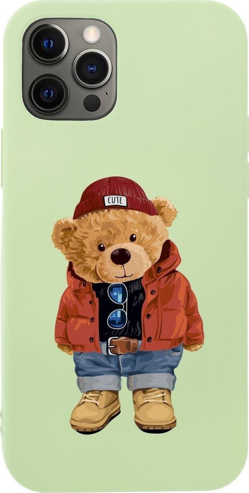 Iphone 12 Pro Teddy Bear Premium Silikonlu Telefon Kılıfı