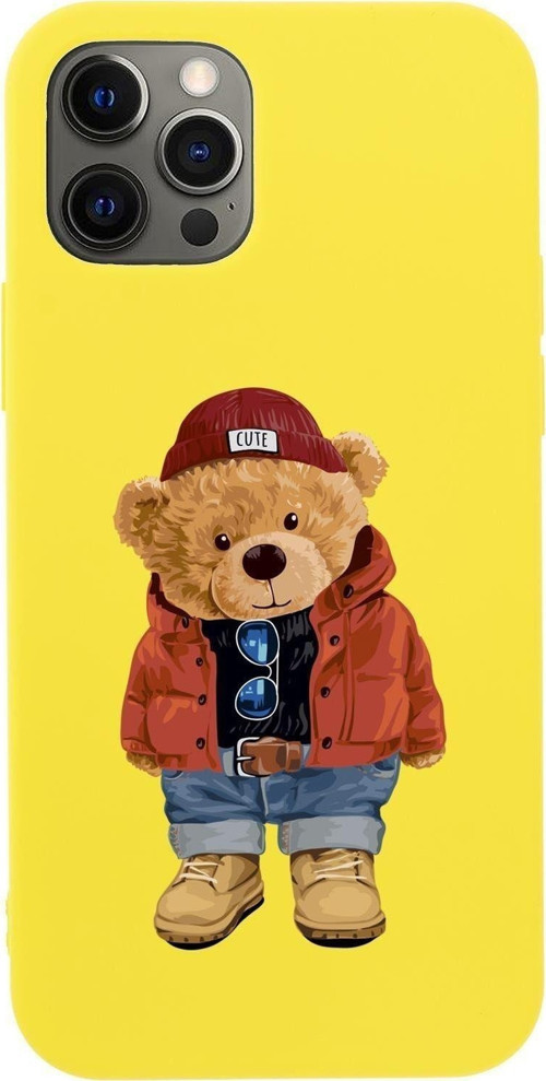 Iphone 12 Pro Teddy Bear Premium Silikonlu Telefon Kılıfı