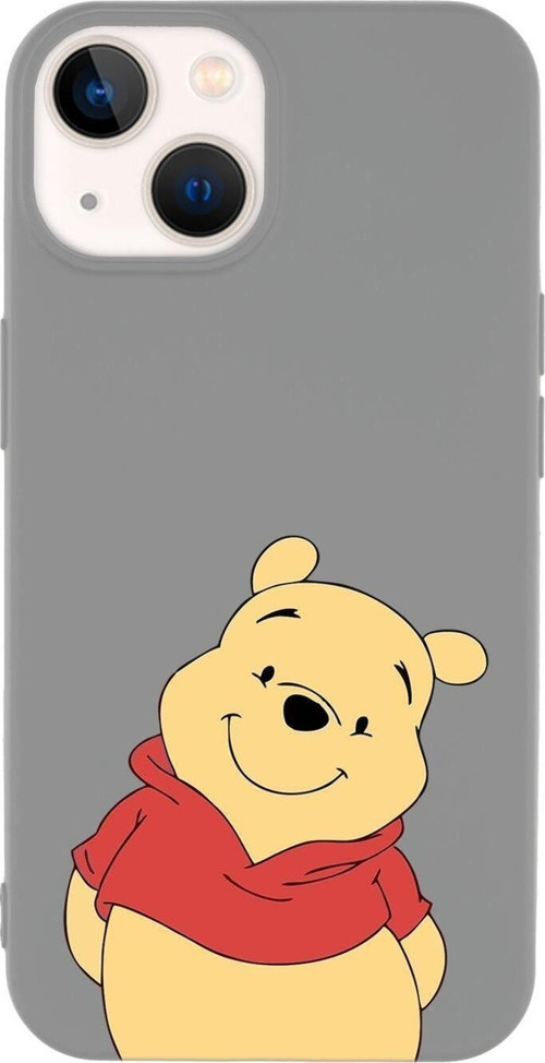 İphone 14 Uyumlu Pooh Desenli Premium Silikonlu Lansman Telefon Kılıfı