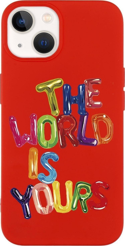 İphone 14 The World Is Yours Desenli Premium Silikonlu Telefon Kılıfı