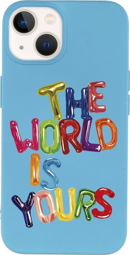 İphone 14 The World Is Yours Desenli Premium Silikonlu Telefon Kılıfı