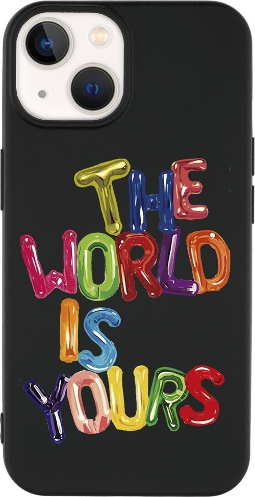 İphone 14 The World Is Yours Desenli Premium Silikonlu Telefon Kılıfı