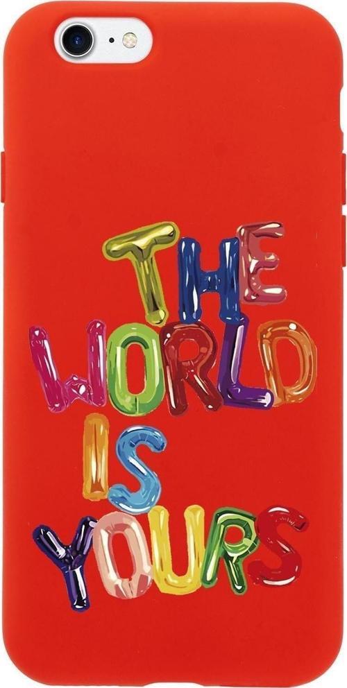 İphone 8 The World Is Yours Desenli Premium Silikonlu Telefon Kılıfı