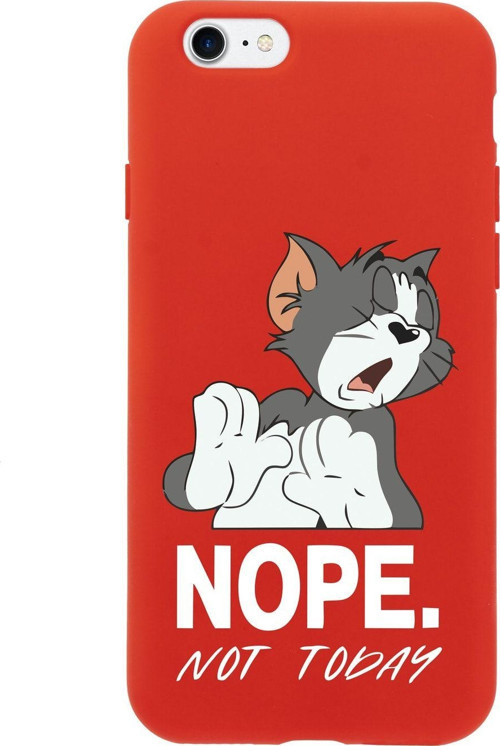 İphone Se Tom Nope Not Today Tasarımlı Kırmızı Telefon Kılıfı