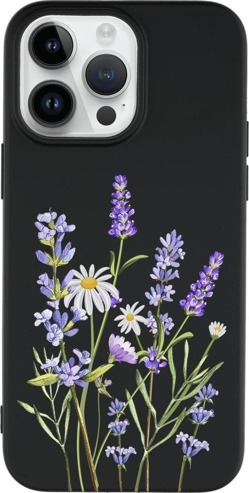 İphone 14 Pro Max Uyumlu Lavender Desenli Premium Silikonlu Lansman Telefon Kılıfı