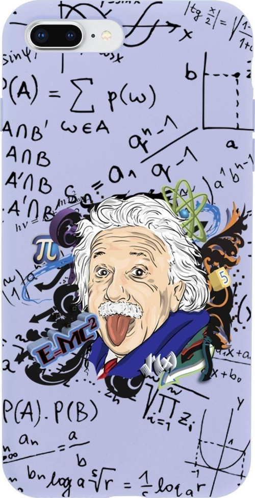 İphone 7 Plus Einstein In Formula Desenli Premium Silikonlu Telefon Kılıfı