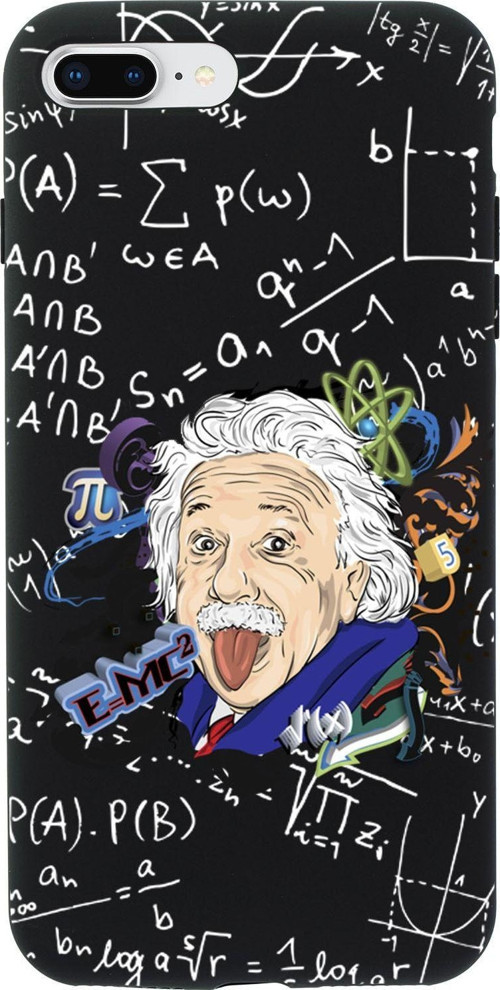 İphone 7 Plus Einstein In Formula Desenli Premium Silikonlu Telefon Kılıfı