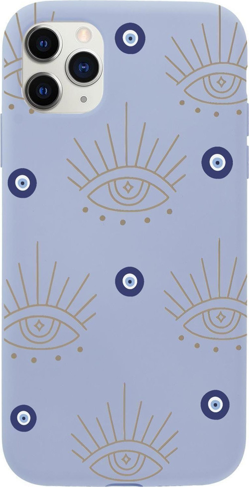 İphone 11 Pro Uyumlu Evil Eye Desenli Premium Silikonlu Telefon Kılıfı