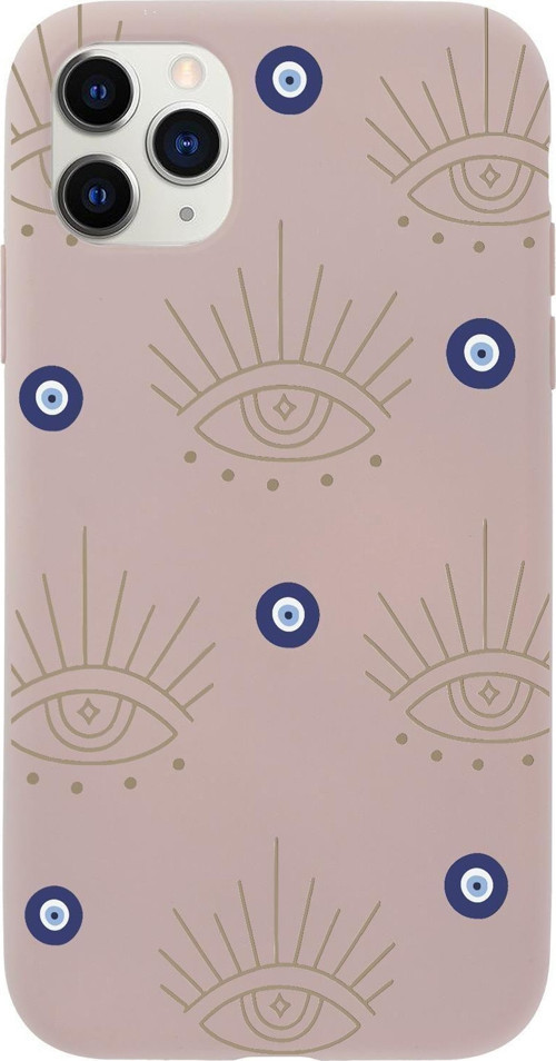 İphone 11 Pro Uyumlu Evil Eye Desenli Premium Silikonlu Telefon Kılıfı
