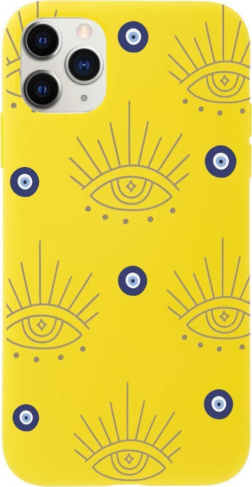 İphone 11 Pro Uyumlu Evil Eye Desenli Premium Silikonlu Telefon Kılıfı