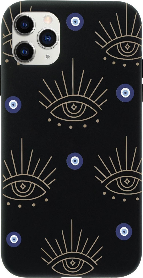 İphone 11 Pro Uyumlu Evil Eye Desenli Premium Silikonlu Telefon Kılıfı