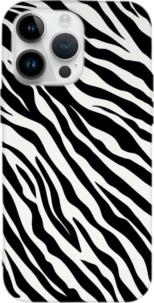 İphone 14 Pro Max Uyumlu Zebra Pattern Desenli Premium Silikonlu Lansman Telefon Kılıfı