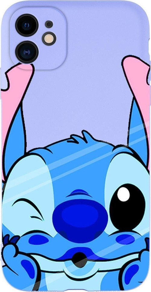 Iphone 11 Uyumlu Stitch Desenli Kamera Korumalı Lansman Kılıf Premium Silikonlu