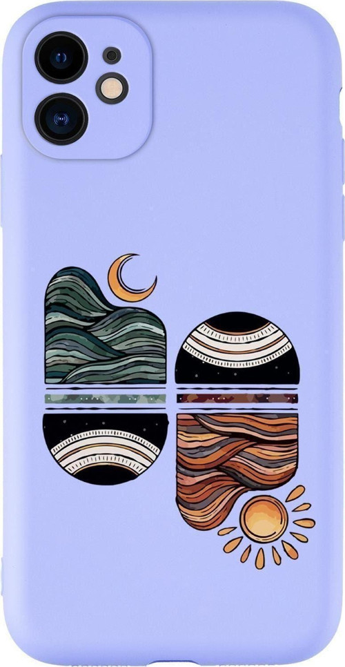 Iphone 11 Uyumlu Sunset Wave Desenli Kamera Korumalı Lansman Kılıf Premium Silikonlu