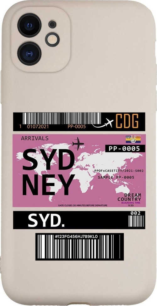 Iphone 11 Uyumlu Sydney Ticket Desenli Kamera Korumalı Lansman Kılıf Premium Silikonlu