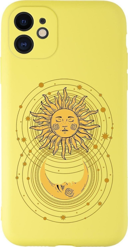 Iphone 11 Uyumlu Moon And Sun Desenli Kamera Korumalı Lansman Kılıf Premium Silikonlu
