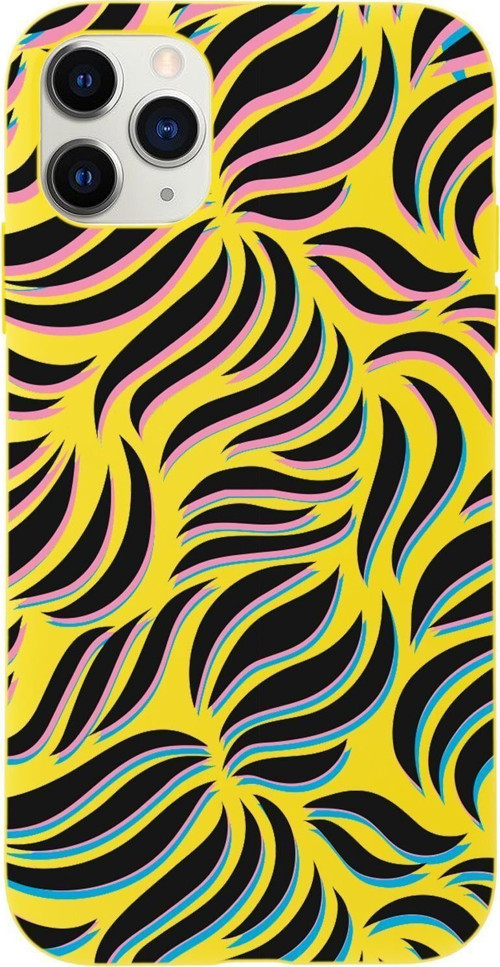 İphone 11 Pro Max Uyumlu Color Wave Desenli Premium Silikonlu Telefon Kılıfı