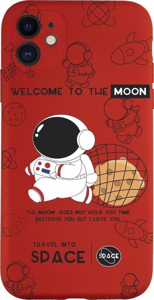 Iphone 11 Sevimli Astronot Desenli Premium Silikonlu Telefon Kılıfı