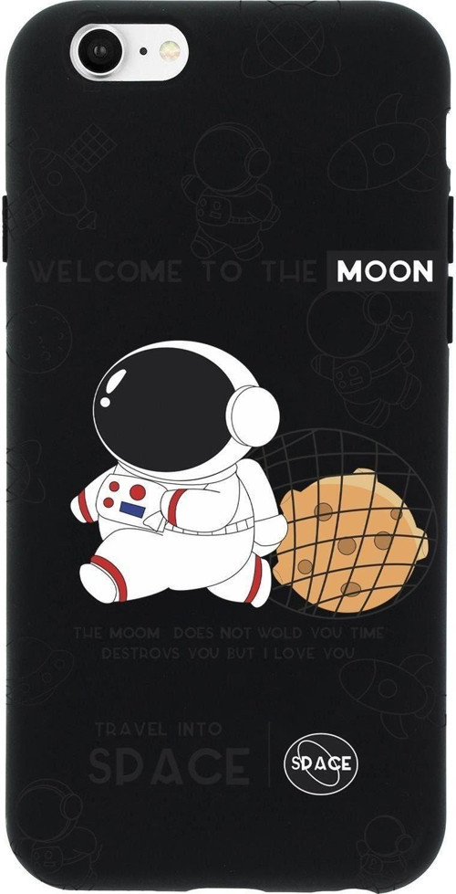İphone 6S Sevimli Astronot Desenli Premium Silikonlu Telefon Kılıfı