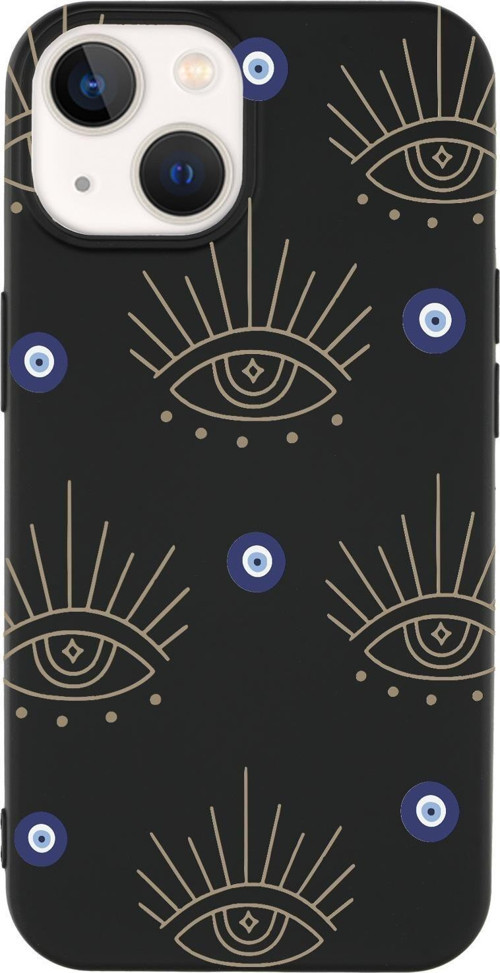 İphone 15 Plus Uyumlu Evil Eye Desenli Premium Silikonlu Telefon Kılıfı
